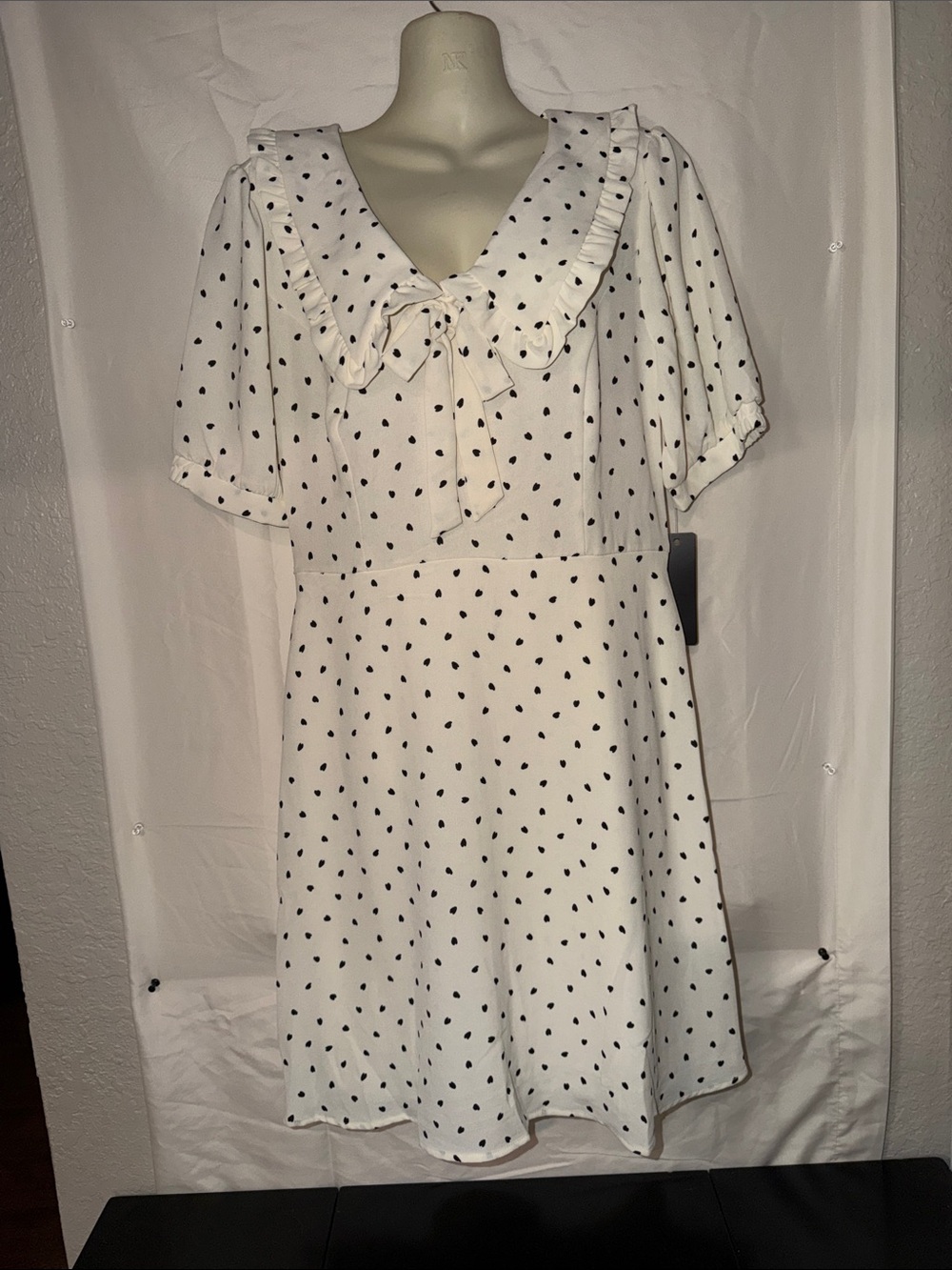 White Polka Dot Mini Dress